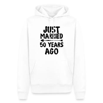 Je viens de me marier il y a 50 ans 50e anniversaire de mariage - Sweat à capuche Premium bio Homme - blanc - Devant - Nico (187cm)
