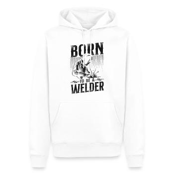 Welder Welding Vintage Born To Be - Männer Premium Bio Hoodie - Weiß - Vorne - Nico (187cm)