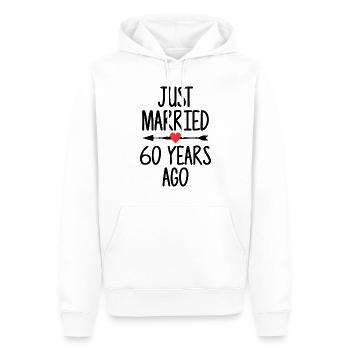 Je viens de me marier il y a 60 ans 60e anniversaire de mariage - Sweat à capuche Premium bio Homme - blanc - Devant - Nico (187cm)