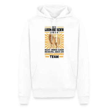 Mein Leonberger und Ich sind unschlagbar - Männer Premium Bio Hoodie - Weiß - Vorne - Nico (187cm)