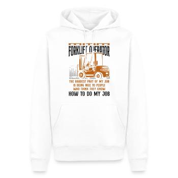 Certified Forklift Truck Operator - Männer Premium Bio Hoodie - Weiß - Vorne - Nico (187cm)