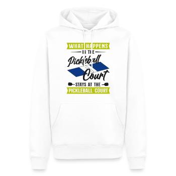 Pickleball Ce qui se passe au - Sweat à capuche Premium bio Homme - blanc - Devant - Nico (187cm)