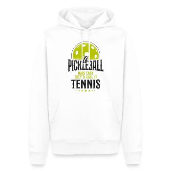 Pickleball Si pickleball était facile - Sweat à capuche Premium bio Homme - blanc - Devant - Nico (187cm)
