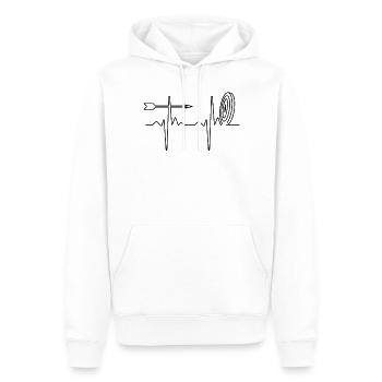 Arc de tir à l’arc rétro et arc flèche - Sweat à capuche Premium bio Homme - blanc - Devant - Nico (187cm)