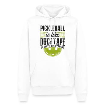 Pickleball Pickleball Is Like Duct - Men’s Premium Organic Hoodie - white - Front - Nico (187cm)