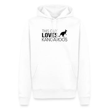 Type Kangaroo Saying - Men’s Premium Organic Hoodie - white - Front - Nico (187cm)