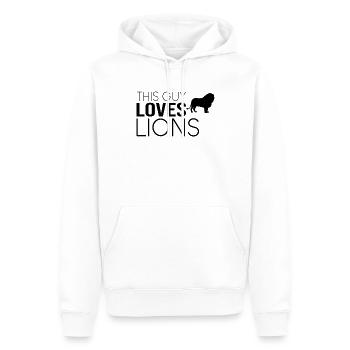 Type Lion Saying - Men’s Premium Organic Hoodie - white - Front - Nico (187cm)