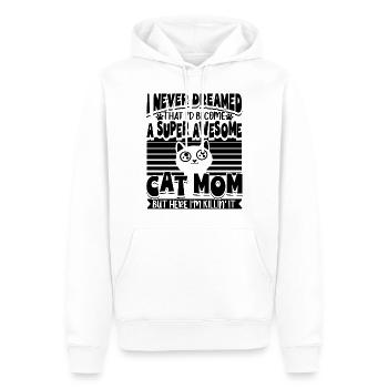 Super chat maman chat amoureux des chats - Sweat à capuche Premium bio Homme - blanc - Devant - Nico (187cm)