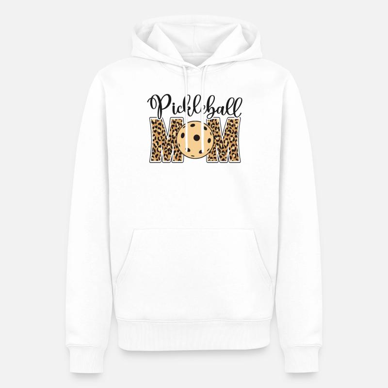 Pickleball Maman Mère Léopard - Sweat à capuche Premium bio Homme - blanc
