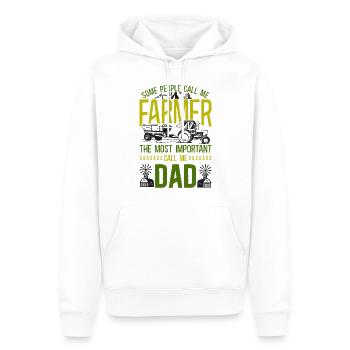 Farming Farmer Dad Father Tractor - Männer Premium Bio Hoodie - Weiß - Vorne - Nico (187cm)