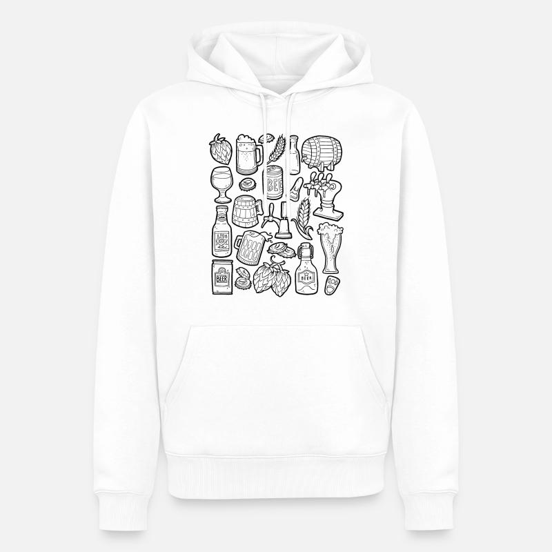 Bier Doodle - Männer Premium Bio Hoodie - Weiß