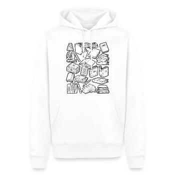 Livres Doodle - Sweat à capuche Premium bio Homme - blanc - Devant - Nico (187cm)