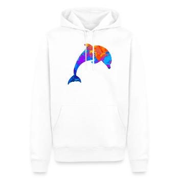 Dauphin Dauphins Amoureux des animaux Silhouette - Sweat à capuche Premium bio Homme - blanc - Devant - Nico (187cm)