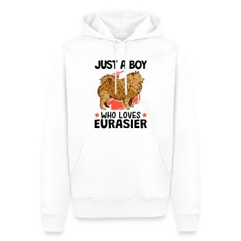 Seul un garçon de l’Eurasie aime le chien eurasien - Sweat à capuche Premium bio Homme - blanc - Devant - Nico (187cm)