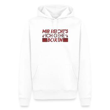 Boxen Spruch - Männer Premium Bio Hoodie - Weiß - Vorne - Nico (187cm)