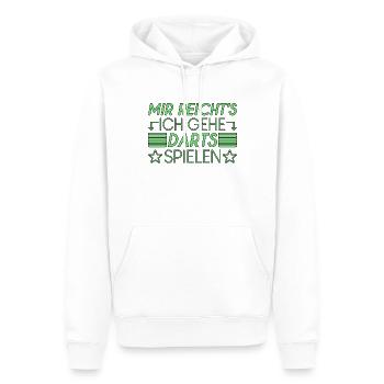 Dart Spruch - Männer Premium Bio Hoodie - Weiß - Vorne - Nico (187cm)
