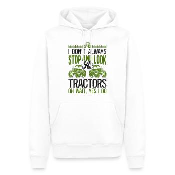 Farming Farmer Tracteur Vintage I - Sweat à capuche Premium bio Homme - blanc - Devant - Nico (187cm)