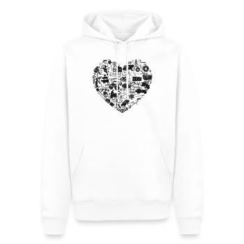 Tracteur de cœur d’agriculteur agricole - Sweat à capuche Premium bio Homme - blanc - Devant - Nico (187cm)
