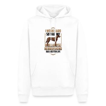 Arbeite hart für meinen Hollandse Herdershond - Männer Premium Bio Hoodie - Weiß - Vorne - Nico (187cm)