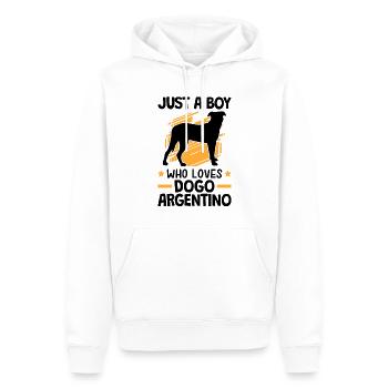 Seulement un garçon qui aime Dogo Argentino - Sweat à capuche Premium bio Homme - blanc - Devant - Nico (187cm)