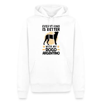 Tout va mieux avec un Dogo Argentino - Sweat à capuche Premium bio Homme - blanc - Devant - Nico (187cm)