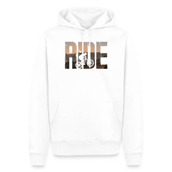 Enduro VTT VTT Équitation - Sweat à capuche Premium bio Homme - blanc - Devant - Nico (187cm)