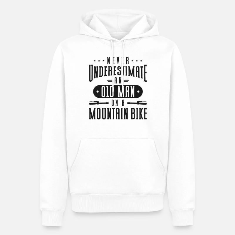 Enduro VTT VTT Équitation - Sweat à capuche Premium bio Homme - blanc