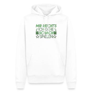 Schach Spruch - Männer Premium Bio Hoodie - Weiß - Vorne - Nico (187cm)