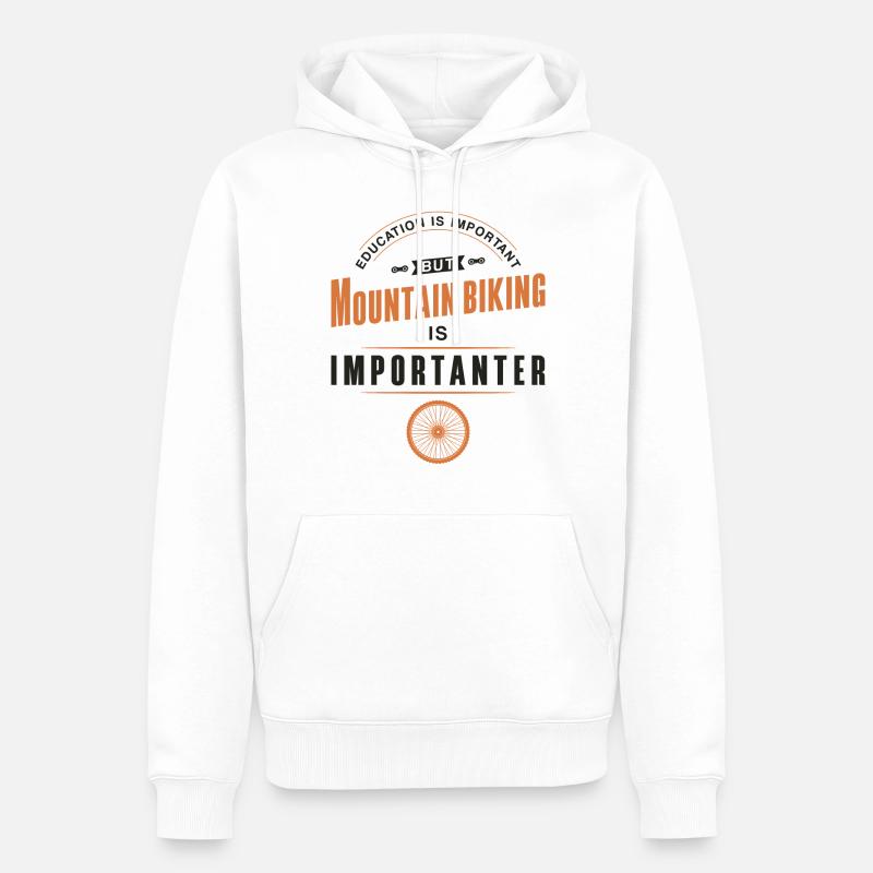 Enduro VTT VTT Équitation - Sweat à capuche Premium bio Homme - blanc