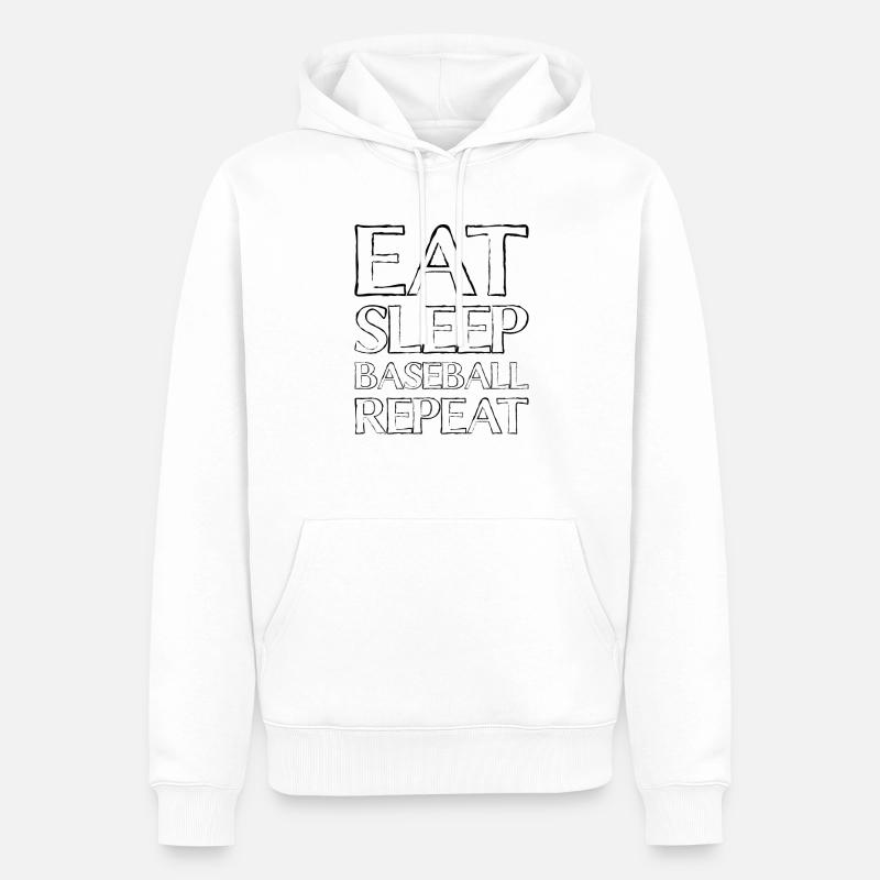 Manger du baseball du sommeil - Sweat à capuche Premium bio Homme - blanc