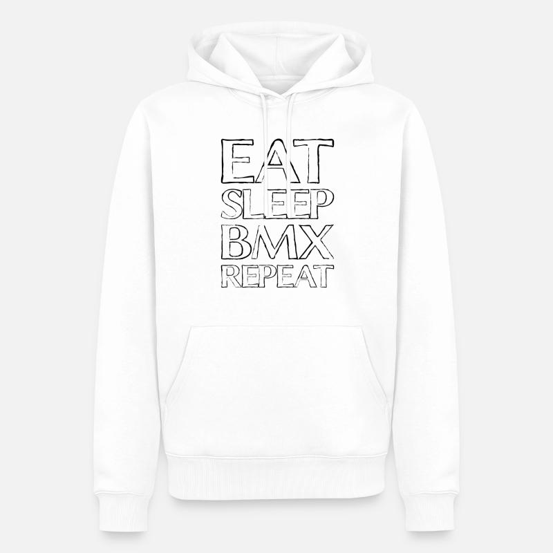 Manger du Bmx de sommeil - Sweat à capuche Premium bio Homme - blanc