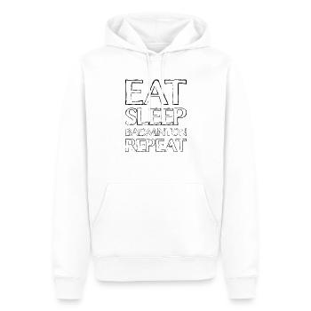 Manger du badminton du sommeil - Sweat à capuche Premium bio Homme - blanc - Devant - Nico (187cm)