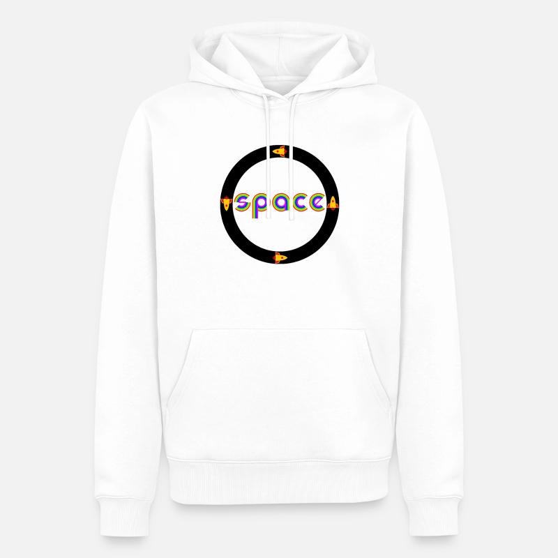 Soyez le rack dans l’espace - Sweat à capuche Premium bio Homme - blanc