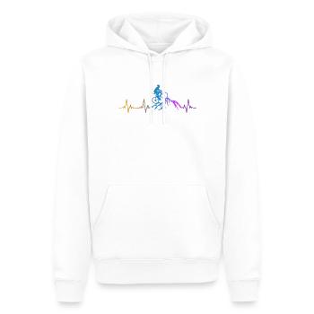 Drôle de vélo de route à vélo - Sweat à capuche Premium bio Homme - blanc - Devant - Nico (187cm)