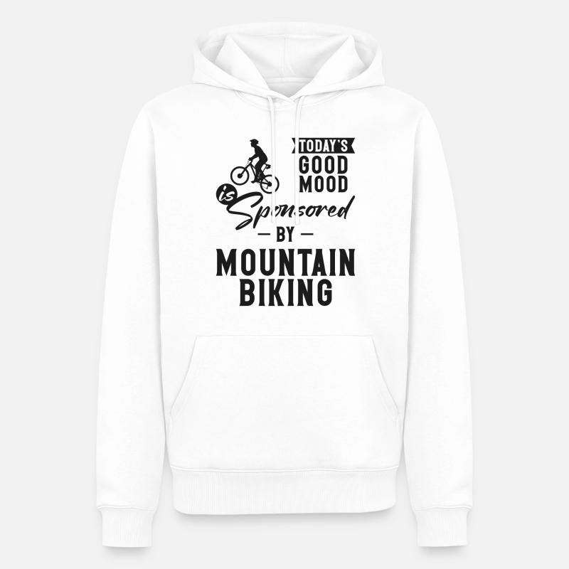 Enduro VTT VTT Équitation - Sweat à capuche Premium bio Homme - blanc