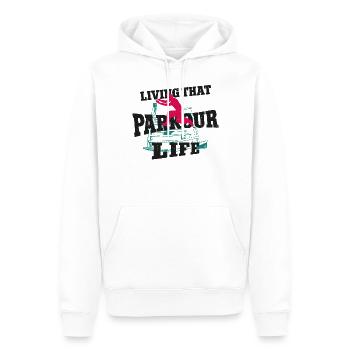 Parkour Free Running Traceur - Männer Premium Bio Hoodie - Weiß - Vorne - Nico (187cm)