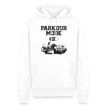 Parkour Free Running Traceur - Sweat à capuche Premium bio Homme - blanc - Devant - Nico (187cm)