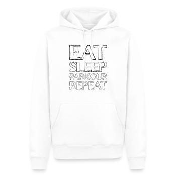 Essen Schlafen Parkour - Männer Premium Bio Hoodie - Weiß - Vorne - Nico (187cm)