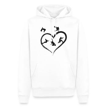 Parkour Free Running Traceur Heart - Men’s Premium Organic Hoodie - white - Front - Nico (187cm)