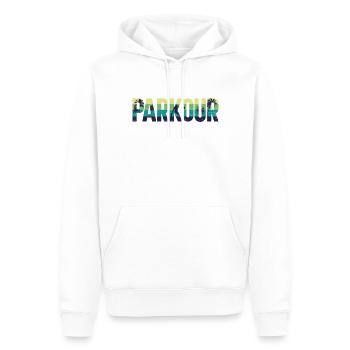 Parkour Free Running Traceur Retro - Sweat à capuche Premium bio Homme - blanc - Devant - Nico (187cm)