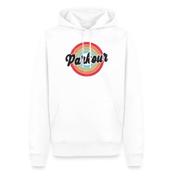 Parkour Free Running Traceur Retro - Sweat à capuche Premium bio Homme - blanc - Devant - Nico (187cm)