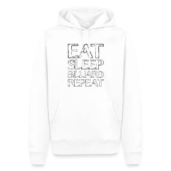 Essen Schlafen Billiard - Männer Premium Bio Hoodie - Weiß - Vorne - Nico (187cm)