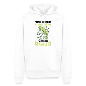 Costume Humain Caméléon Lézard Reptile - Sweat à capuche Premium bio Homme - blanc - Devant - Nico (187cm)