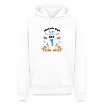 Parasaurolophus Boys Design Birthday Party - Men’s Premium Organic Hoodie - white - Front - Nico (187cm)