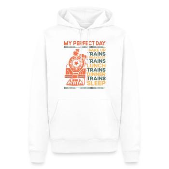 Steam Train Driver Trainspotting - Männer Premium Bio Hoodie - Weiß - Vorne - Nico (187cm)