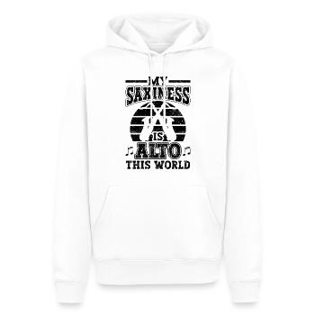 Saxophoniste Saxophoniste Saxophoniste - Sweat à capuche Premium bio Homme - blanc - Devant - Nico (187cm)