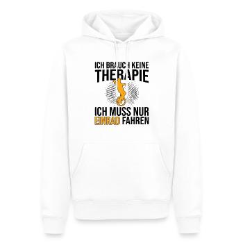 Einrad Therapie Spruch - Männer Premium Bio Hoodie - Weiß - Vorne - Nico (187cm)