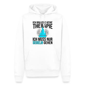 Segeln Therapie Spruch - Männer Premium Bio Hoodie - Weiß - Vorne - Nico (187cm)