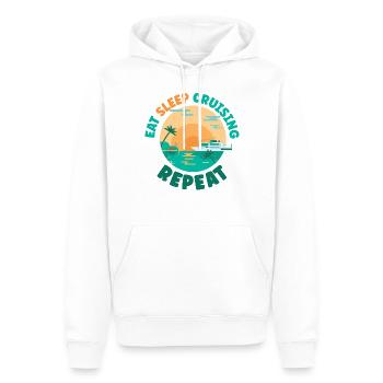 Vacances en bateau de croisière Manger dormir - Sweat à capuche Premium bio Homme - blanc - Devant - Nico (187cm)