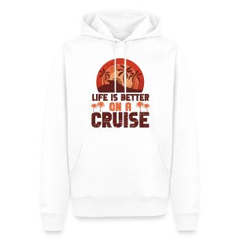 Croisière Vacances Rétro Life Est - Sweat à capuche Premium bio Homme - blanc - Devant - Nico (187cm)